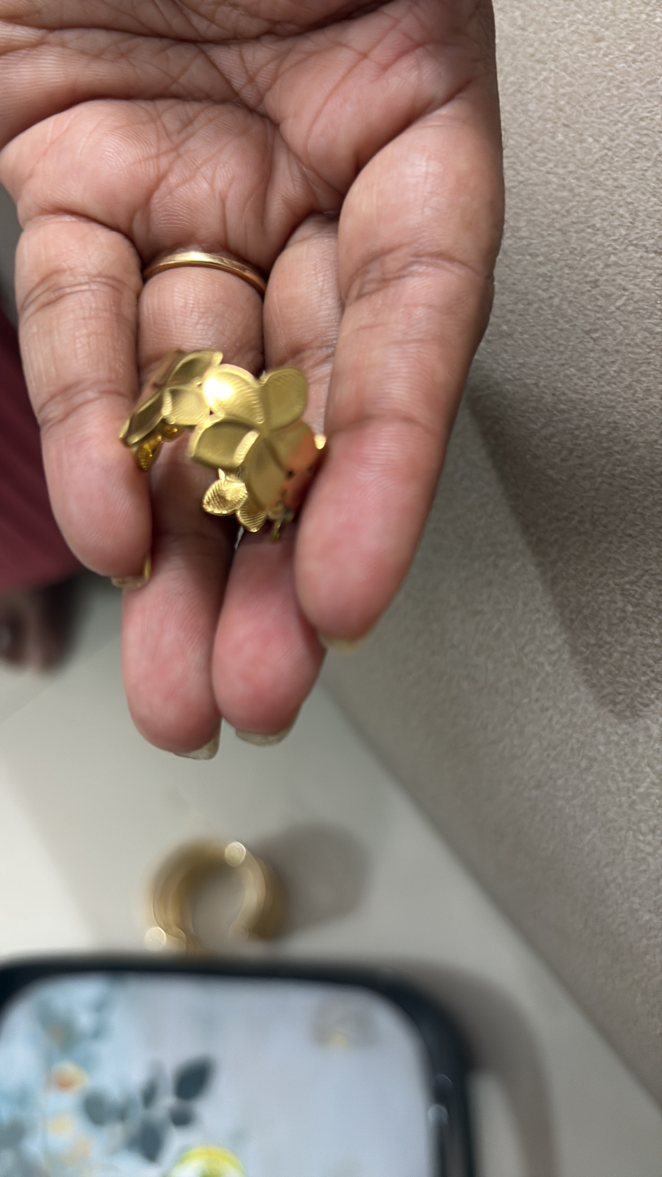Adjustable Gold Floral Cluster Ring