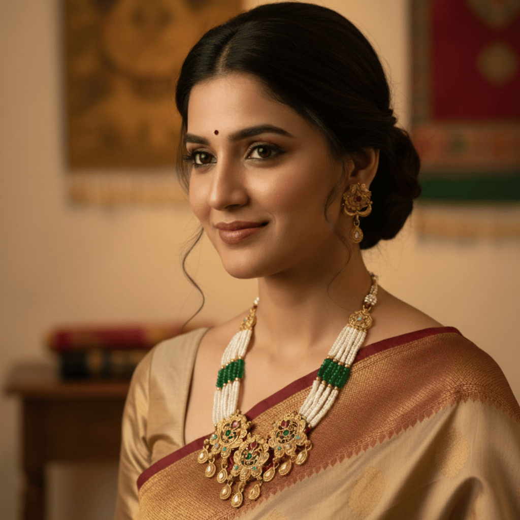 Regal Pearl Kundan  Set