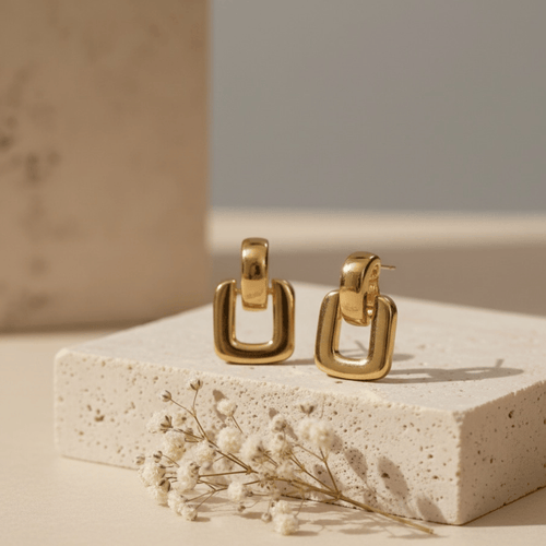 Bold Geometric Link Earrings