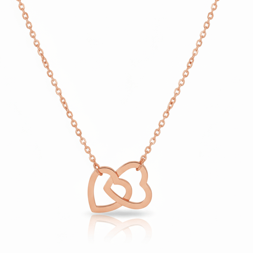 Anti Tarnish Interlocking Hearts Necklace