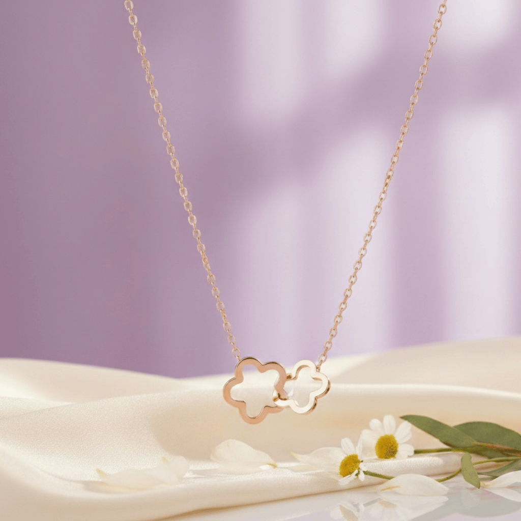 Interlock Flower Pendant Necklace