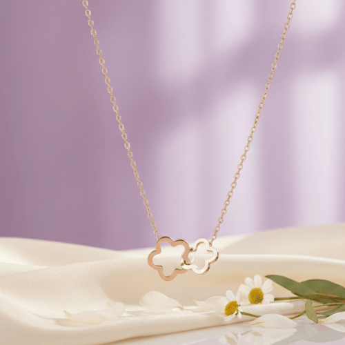 Interlock Flower Pendant Necklace