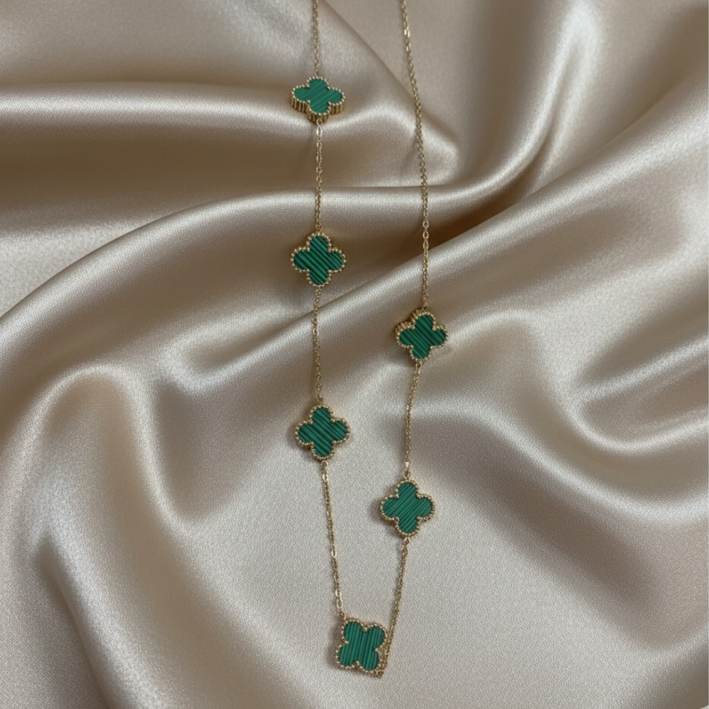 Turquoise Clover Charm Necklace