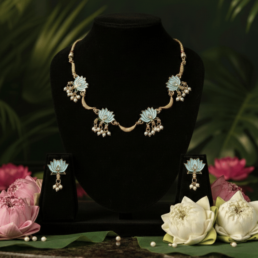 Blue Lotus Pearl Drop Set