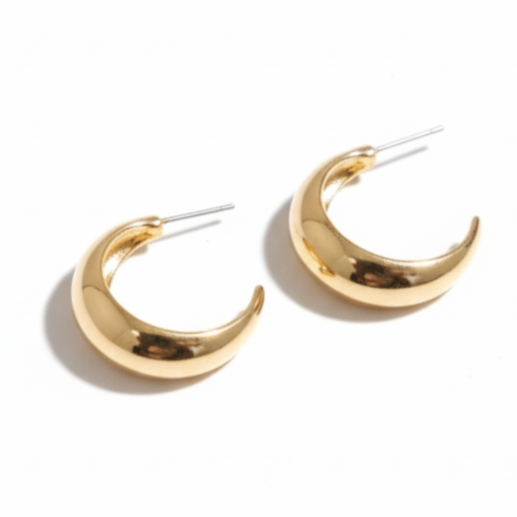 Elegant Crescent Hoop Earrings