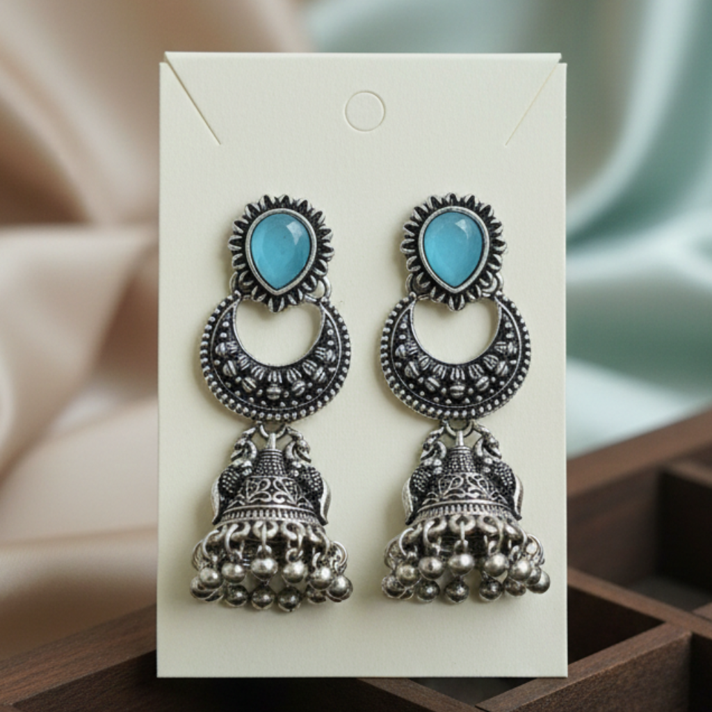 Noorika Oxidised Jhumka