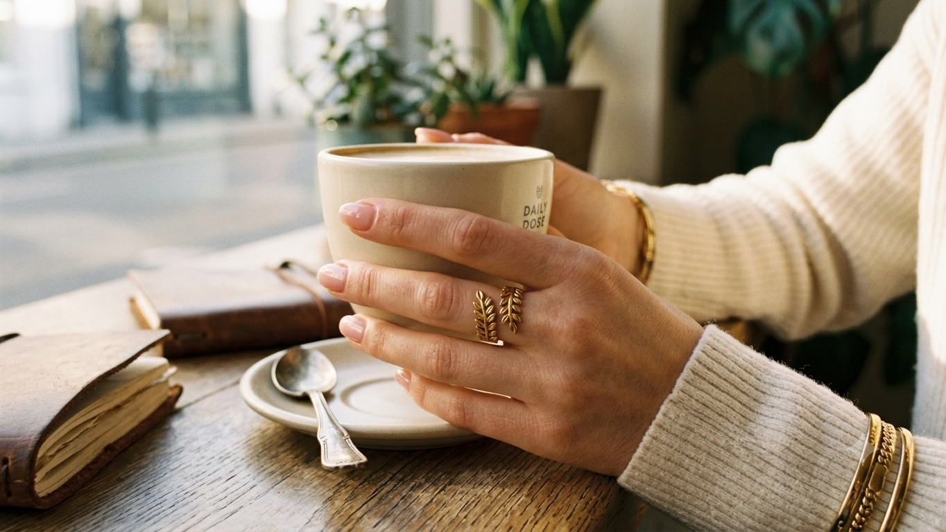 Adjustable Anti-Tarnish Leaf Ring