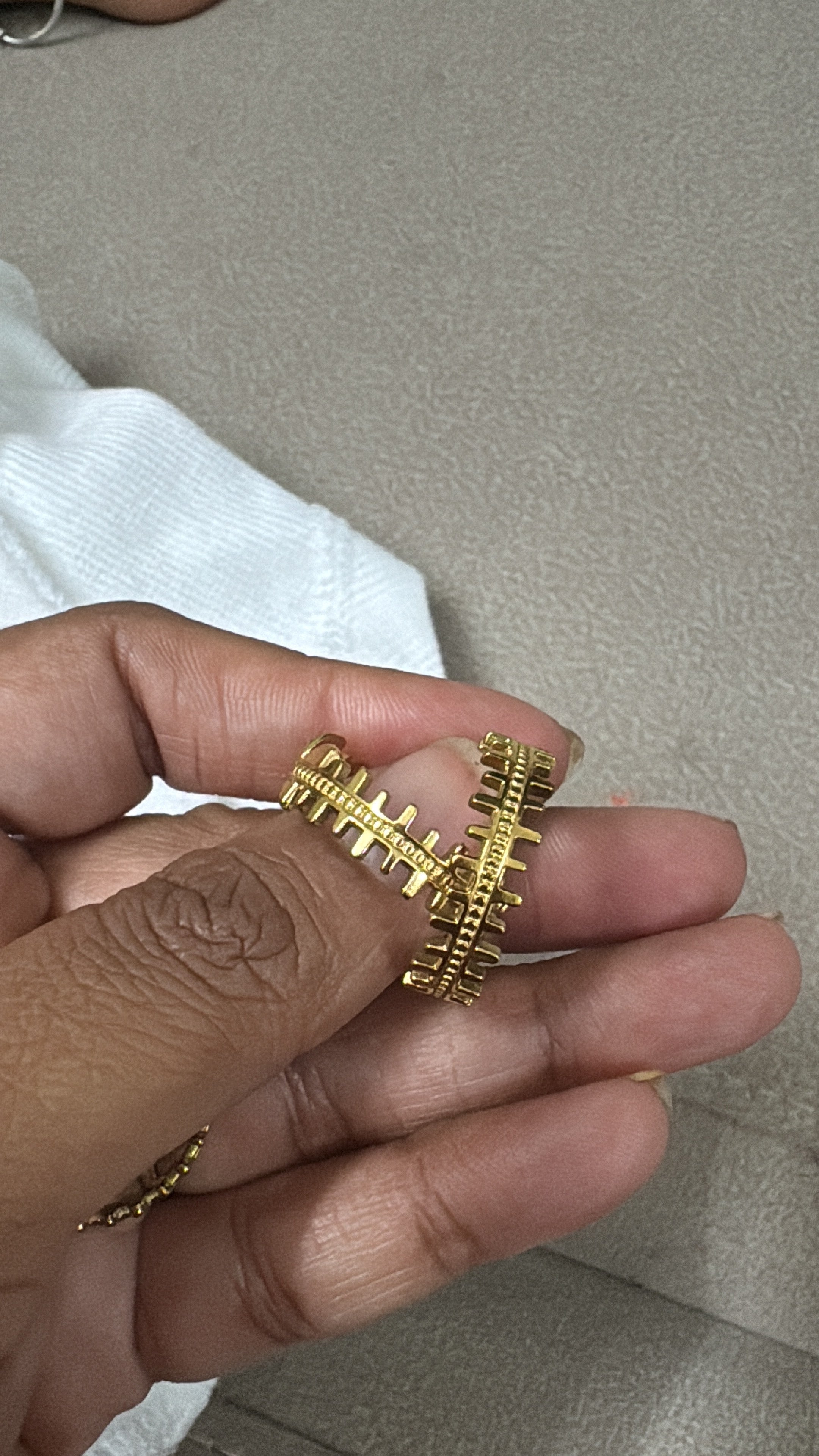 Gold Geometric Ladder Bangle
