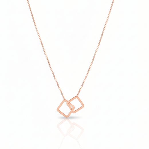 Anti Tarnish Interlocking Squares Necklace