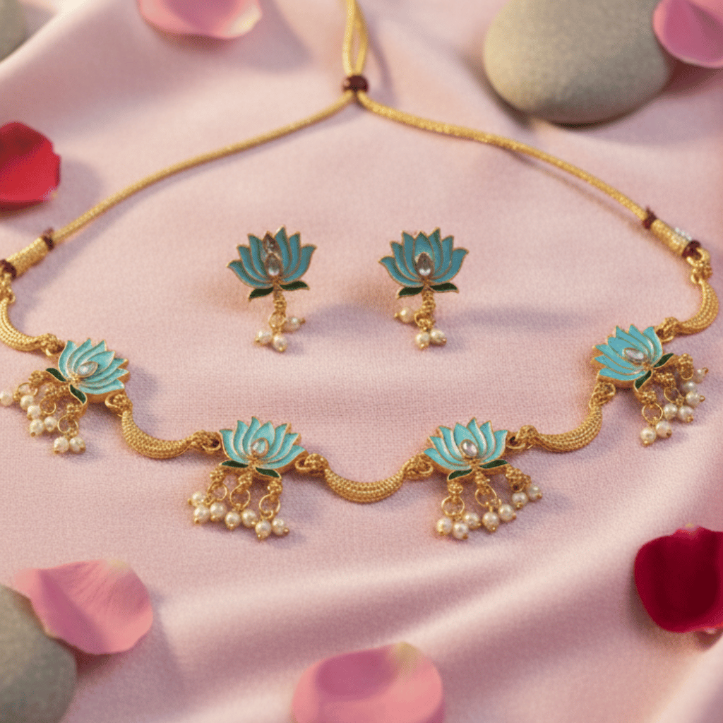 Blue Lotus Pearl Drop Set