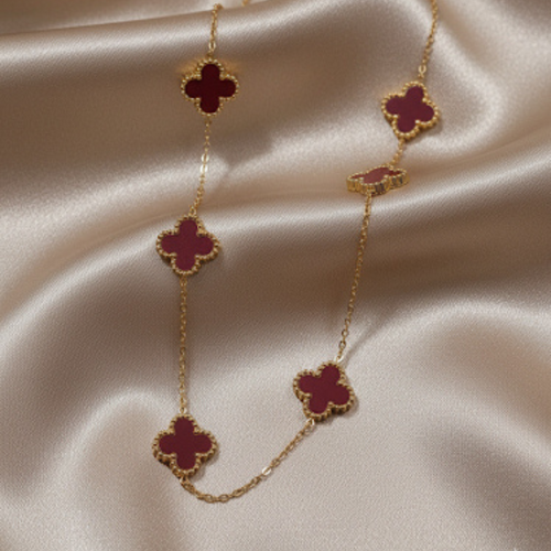 Red Clover Charm Necklace