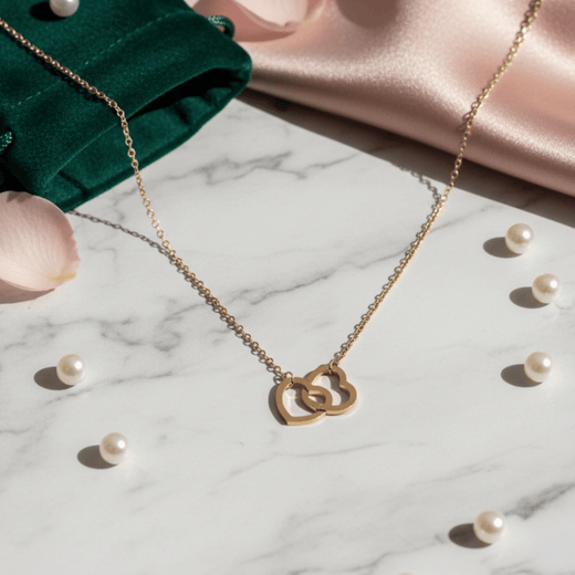 Anti Tarnish Interlocking Hearts Necklace