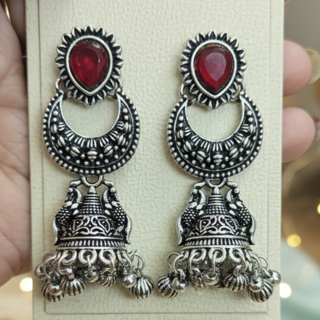Noorika Oxidised Jhumka