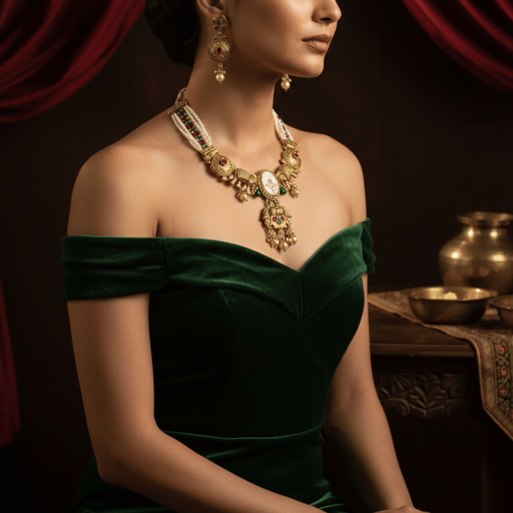 Royal Kundan Temple  Set