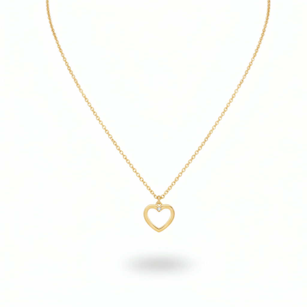 Golden Heart Charm Necklace