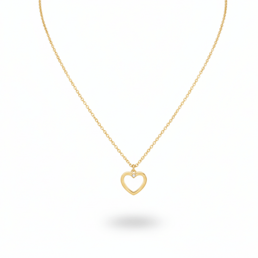 Anti Tarnish Golden Heart Charm Necklace