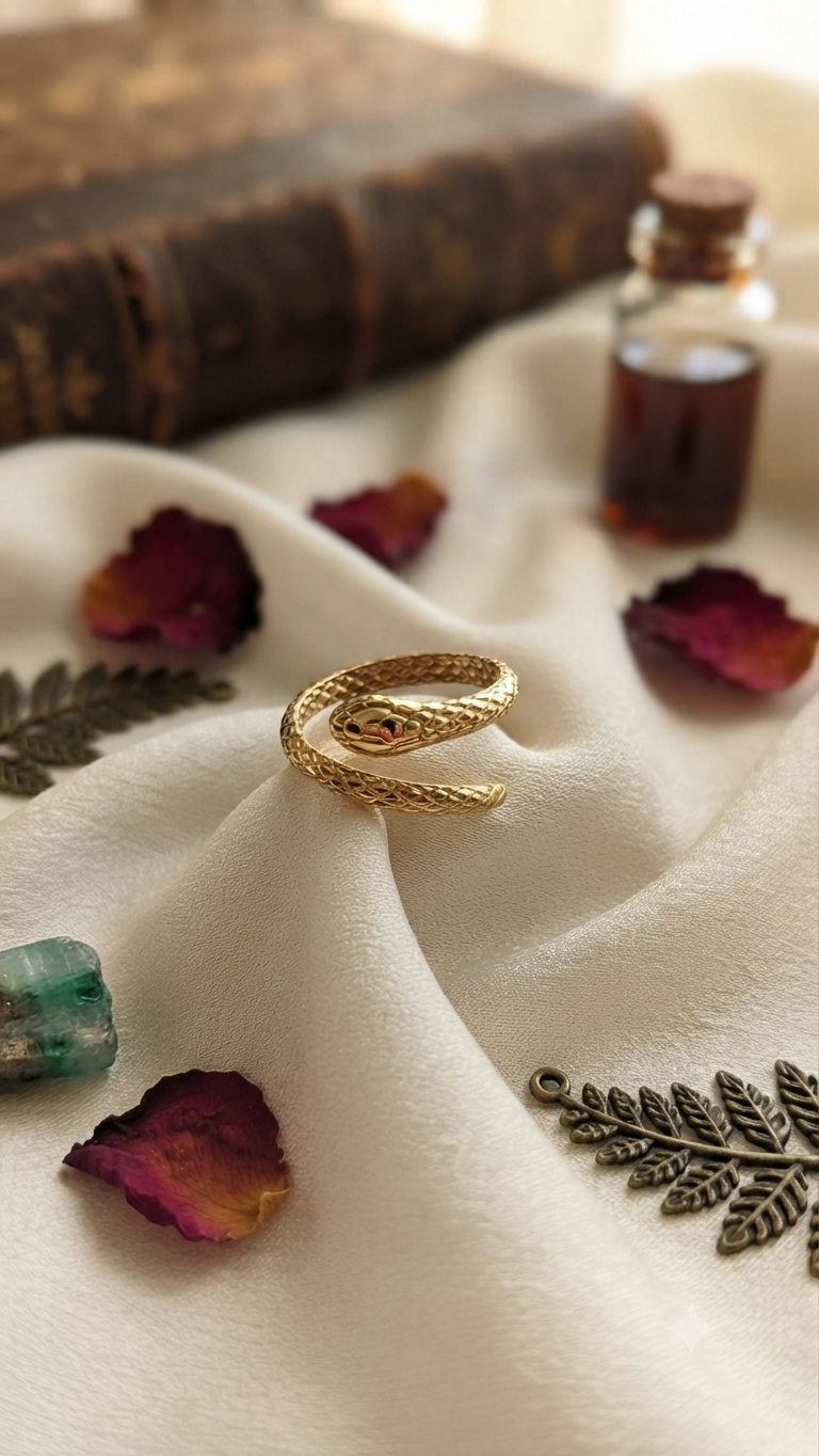 Adjustable Gold Snake Wrap Ring