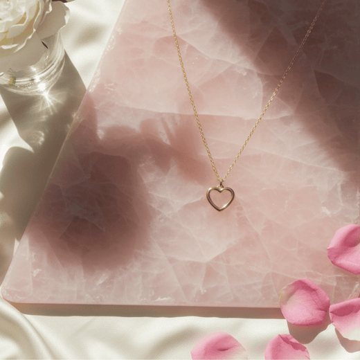 Anti Tarnish Golden Heart Charm Necklace