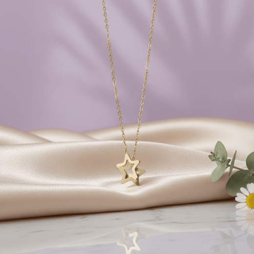 Anti Tarnish Interlocking Star Pendant Necklace