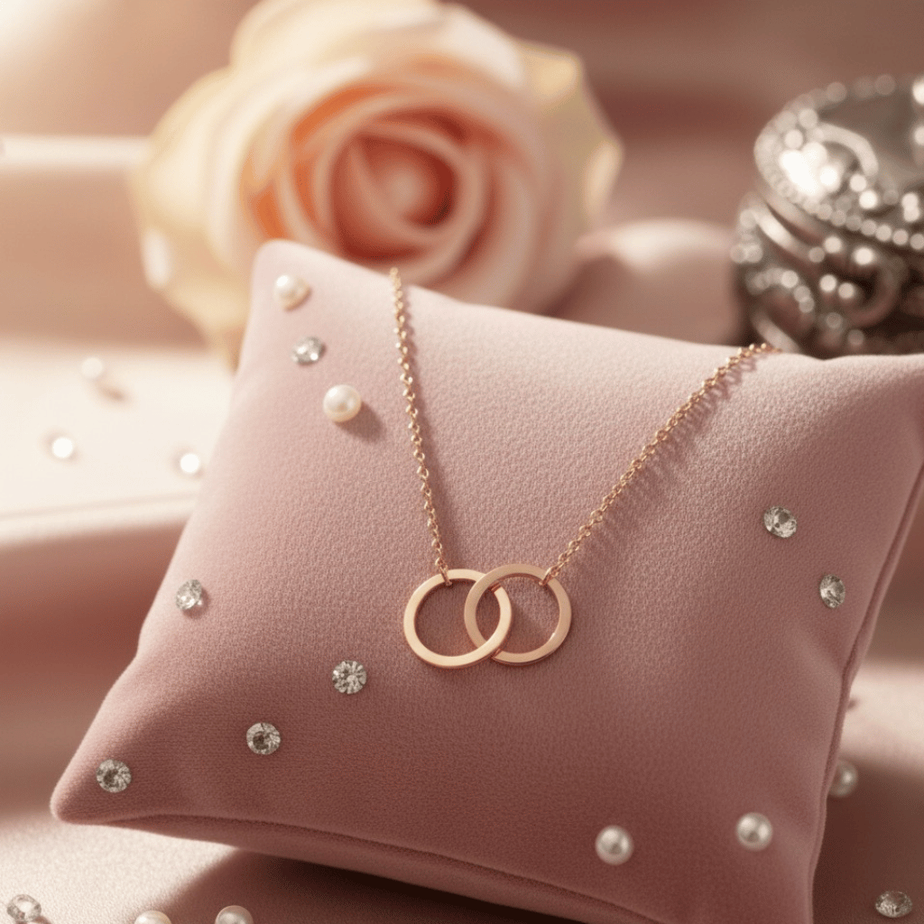 Anti Tarnish Interlocking Rings Necklace