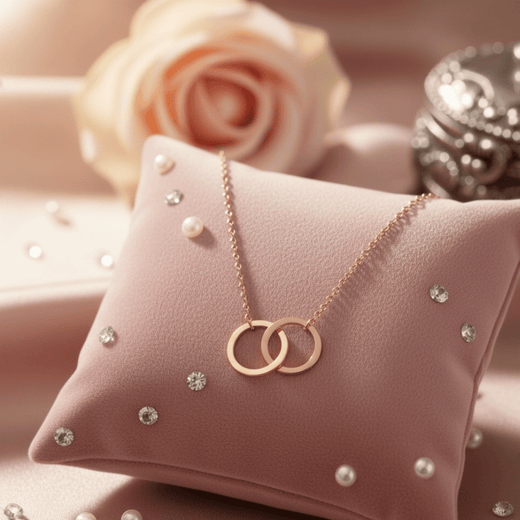 Anti Tarnish Interlocking Rings Necklace