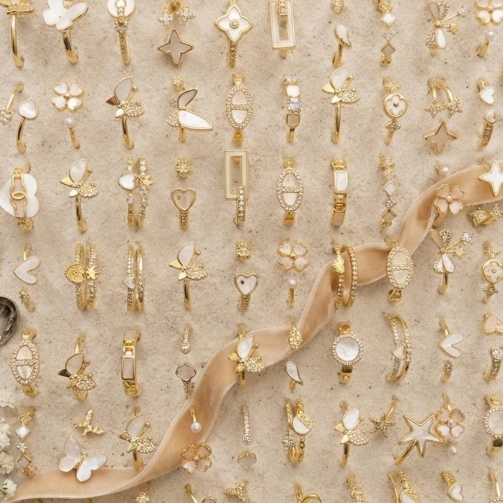 Collection Antitarnish gold rings resizable