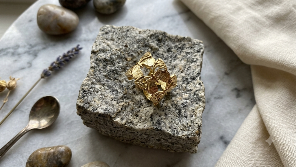 Adjustable Gold Butterfly Ring