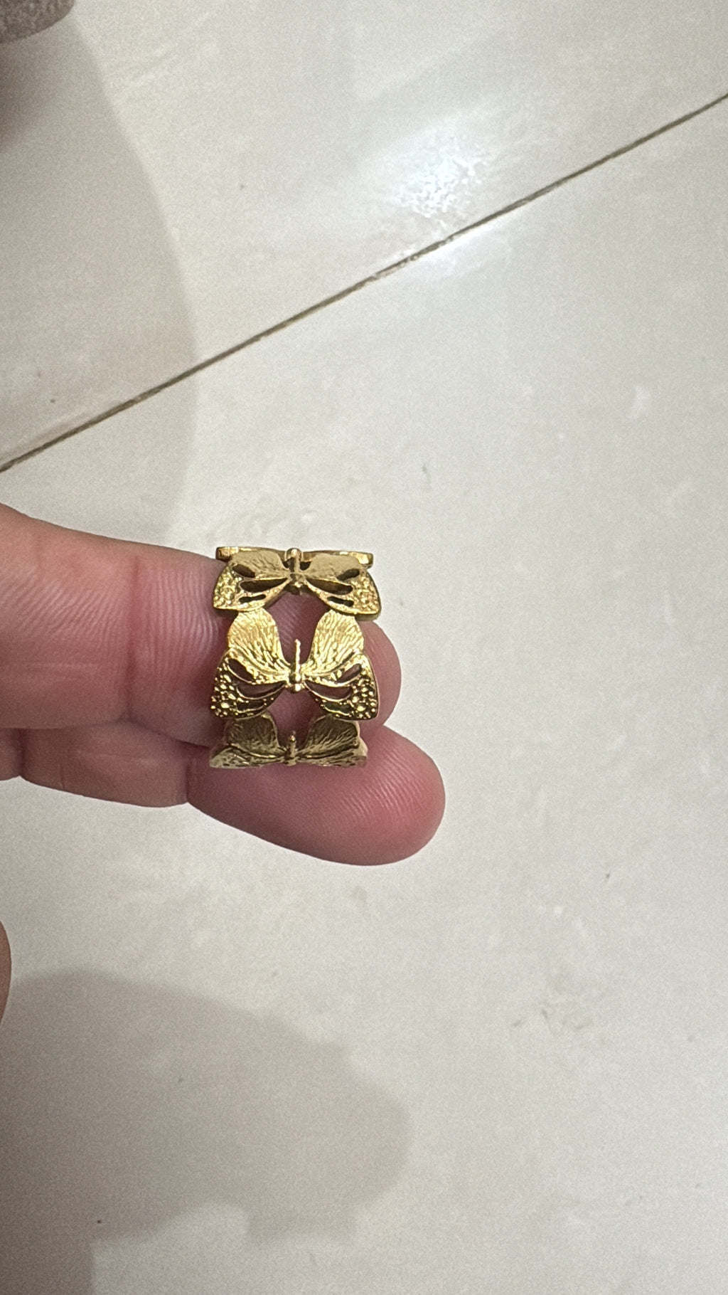 Adjustable Gold Butterfly Ring