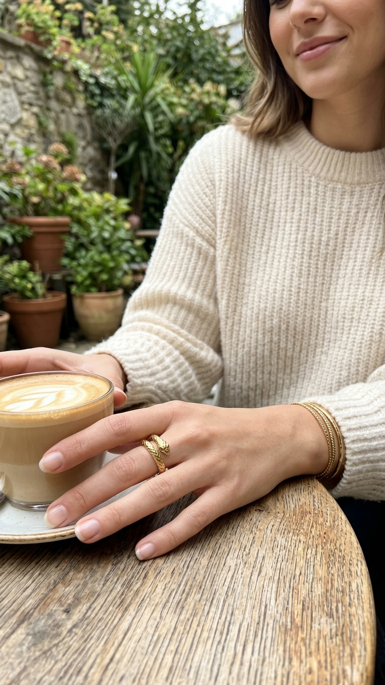 Adjustable Gold Snake Wrap Ring