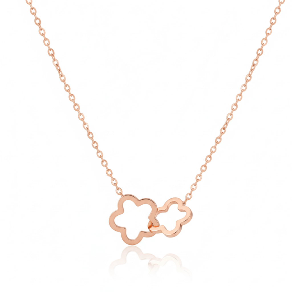 Interlock Flower Pendant Necklace