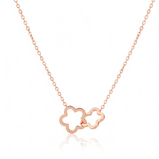 Anti Tarnish Interlock Flower Pendant Necklace