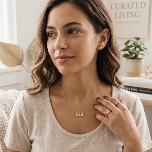 Antitarnish Gold 11:11 Pendant Necklace | Manifestation Lucky Number Jewelry for Women