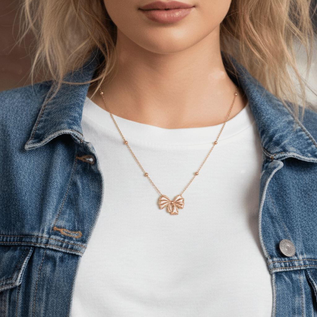 Charming Bow Pendant Necklace
