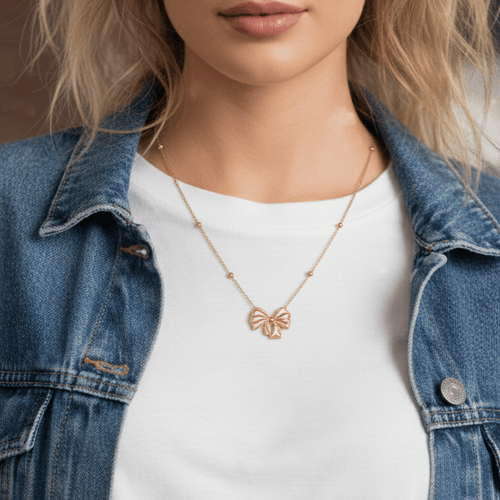 Charming Bow Pendant Necklace