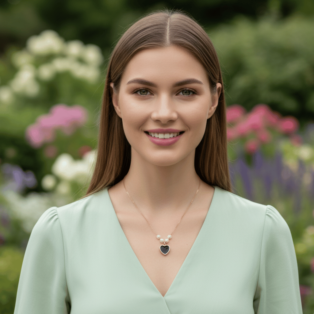 Black Heart Pearl Necklace