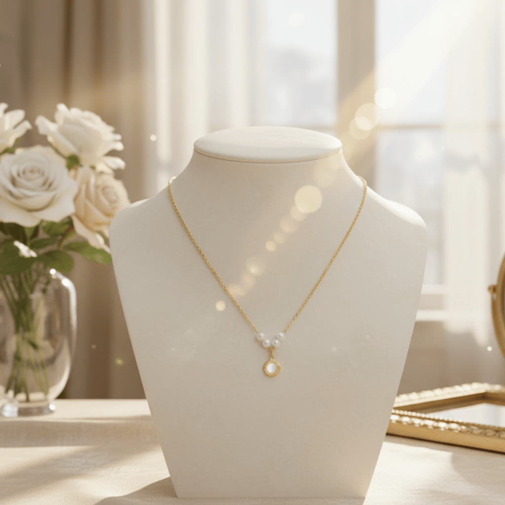 Pearl & Round Pendant Necklace