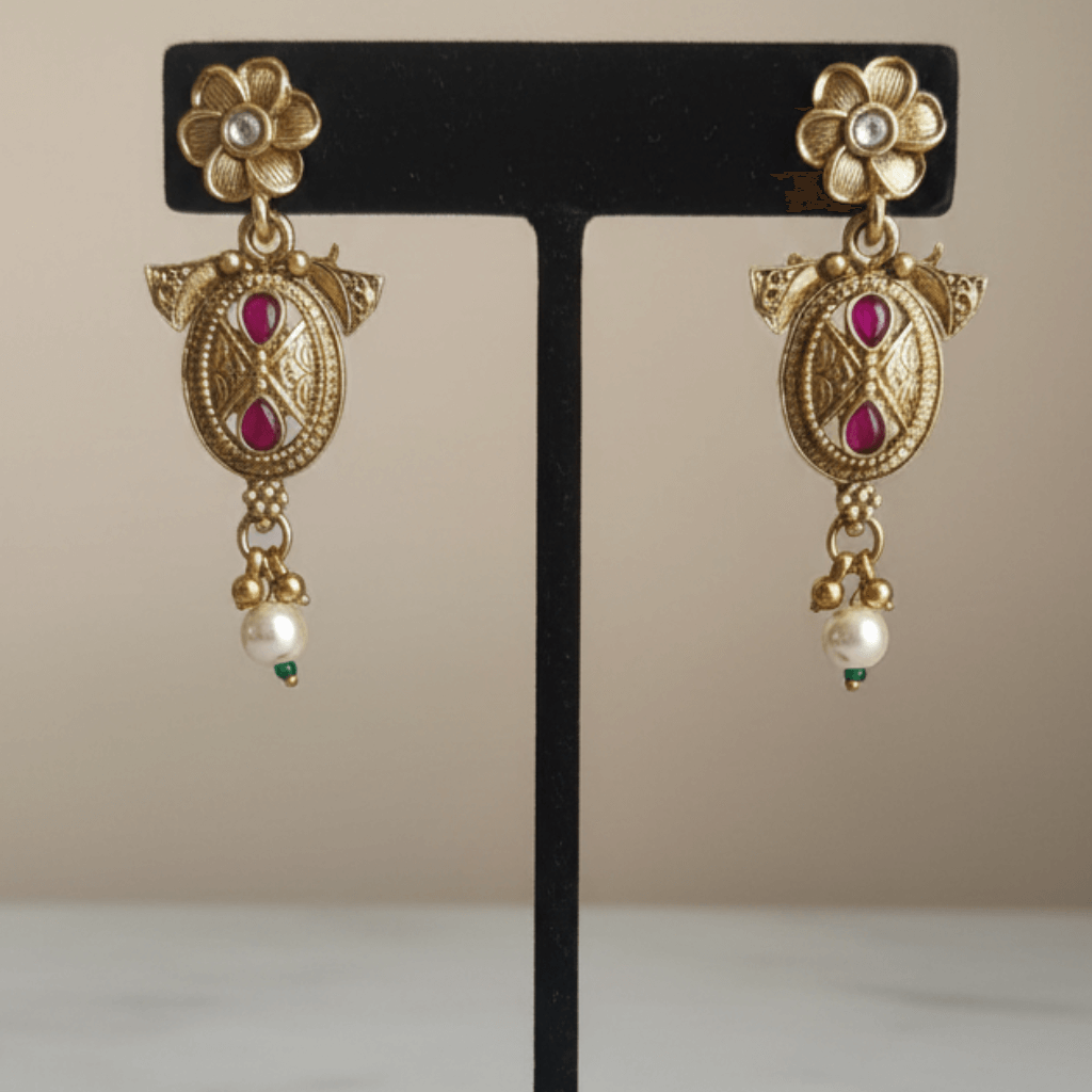 Pearl & Kundan Antique Necklace Set