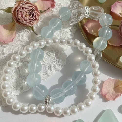 Mint Glow Butterfly Bracelet Duo