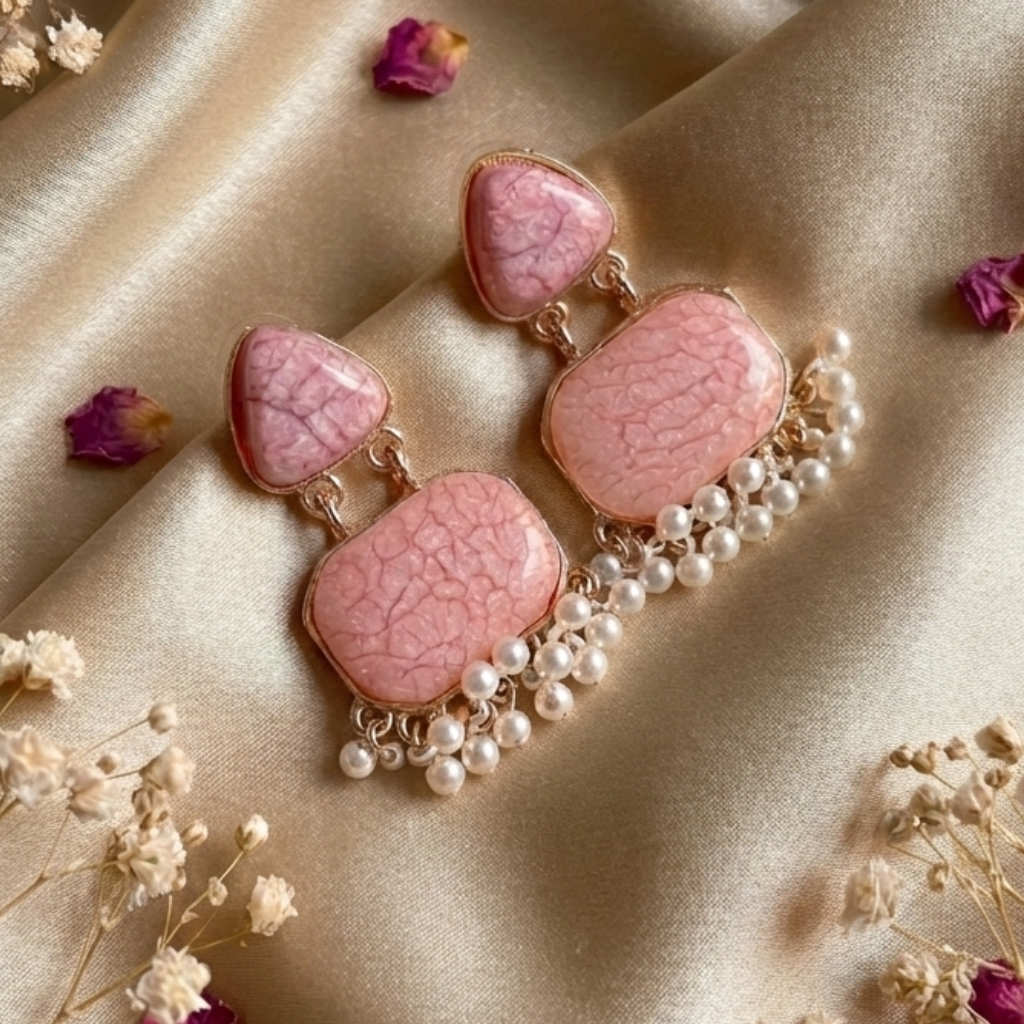 Pink Glow Statement Earrings