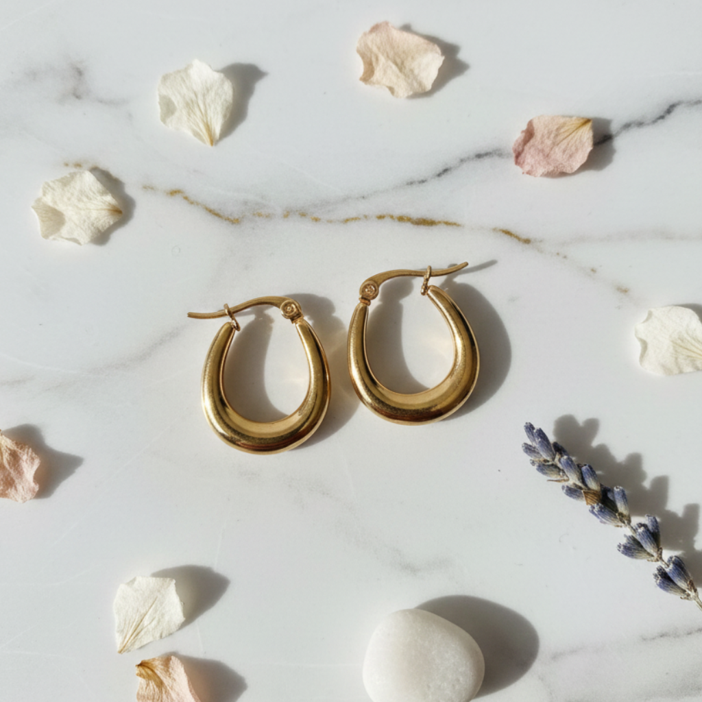Classic Gold Teardrop Hoop Earrings