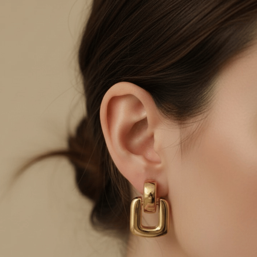 Bold Geometric Link Earrings