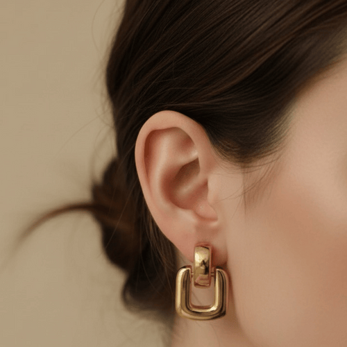 Bold Geometric Link Earrings