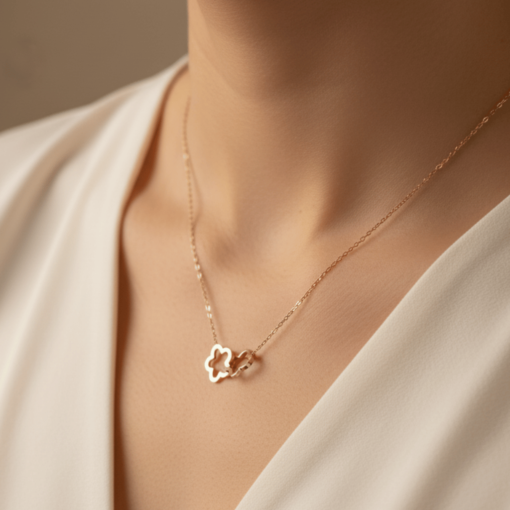 Interlock Flower Pendant Necklace