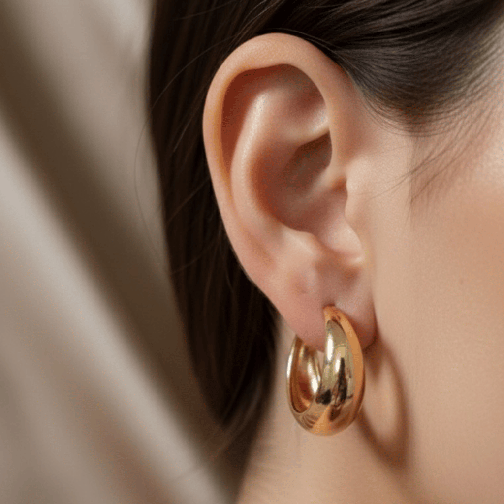 Elegant Crescent Hoop Earrings