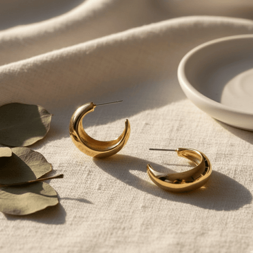 Elegant Crescent Hoop Earrings